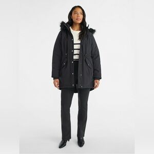 Time & Tru Women's and Women's Plus Hooded Anorak Jacket Faux Fur Heavyweight XL